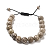 12.5mm Round Natural Maifanite Braided Bead Bracelets for Women Men BJEW-C060-01U-1