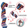 2Rolls 2 Styles Stripe Pattern Printed Polyester Grosgrain Ribbon OCOR-TA0001-37K-11