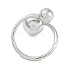 304 Stainless Steel Round Open Cuff Ring for Women RJEW-C097-07P-3