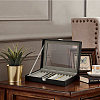 Black PU Leather Pen Organizer Boxes with Clear Glass Visible Window Lid CON-WH0107-129B-5
