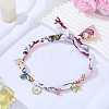Bees Alloy Enamel & Resin & Glass & Plastic Pearl & Rhinestone Tassel Scarf Choker Necklaces NJEW-SP0001-16B-4