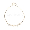 Ocean Dyed Synthetic Turquoise Starfish Beaded Bib Necklaces with 304 Stainless Steel Satellite Chains NJEW-JN05979-02-3
