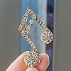 Alloy and Glass Rhinestone Musical Note Brooch PW-WG3A58A-17-1