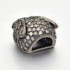 CZ Brass Micro Pave AAA Cubic Zirconia 3D Leopard Head Beads ZIRC-L012-09B-NR-2