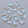 Transparent Spray Painted Glass Charms GLAA-T016-20-1