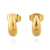 304 Stainless Steel Teardrop Stud Earrings for Women EJEW-N052-01G-2