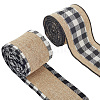 2 Rolls 2 Colors Imitation Burlap Ribbon DIY-CY0001-75-1