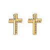 Cross Stainless Steel Crystal Rhinestone Stud Earrings for Women RH7561-4-1