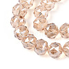 Electroplate Transparent Glass Round Beads Strands EGLA-T029-8mm-12T-14-3