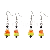 Halloween Candy Corn Handmade Lampwork & Glass Dangle Earrings EJEW-JE05871-1