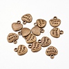 Tibetan Style Alloy Charms TIBEP-A15913-AB-NR-1