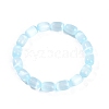 Dyed Natural Selenite Column Beaded Stretch Bracelets for Women BJEW-I312-05B-4