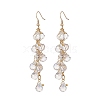 Glass Teardrop Cluster Dangle Earrings EJEW-JE05215-3