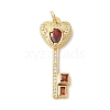 Rack Plating Brass Micro Pave Cubic Zirconia Pendants KK-U022-16B-02-1