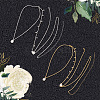 2Pcs 2 Colors Teardrop Alloy Clear Cubic Zirconia Tassel Sexy Body Chains AJEW-CY0001-26-6