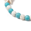 Synthetic Magnesite & Turquoise Beaded Stretch Bracelets for Women BJEW-TA00580-4