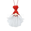 Handmade Macrame Cotton Santa Claus Pendant Decoration HJEW-JM02710-2