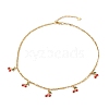 Dainty Cherry Alloy Enamel Pendant Necklace for Teen Girl Women NJEW-JN03757-01-2