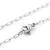 Non-Tarnish 304 Stainless Steel Paperclip Chain Necklace with Lobster Claw Clasps for Men Women NJEW-H205-03P-05-1