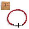 Cross Beaded Bracelet with Carnelian for Men JT7568-8-1