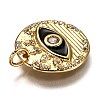 Brass Micro Pave Clear Cubic Zirconia Pendants ZIRC-B0003-19G-3