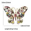 Butterfly Alloy Rhinestone Brooches PW-WG40679-03-2