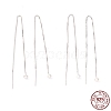 Rhodium Plated 925 Sterling Silver Ear Thread STER-P047-10P-5