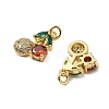 Brass Micro Pave Cubic Zirconia Pendants KK-Z114-08G-2