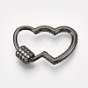 Brass Micro Pave Cubic Zirconia Screw Carabiner Lock Charms ZIRC-S061-143-3