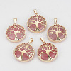 Watermelon Stone Glass Pendants G-S292-10K-G-1