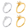8Pcs 2 Colors Adjustable Brass Ring Components KK-WR0001-85-1