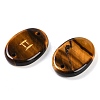 12Pcs 12 Styles Twelve Constellation Natural Tiger Eye Flat Oval Links Connector Charms G-K359-05C-2