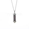 Natural Garnet Chip Wishing Bottle Cone Love Glass Pendant Necklaces FL0210-12-1