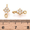 Brass Pave Clear Cubic Zirconia Connector Charms X1-KK-T078-03G-01-3