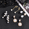 4 Pairs 4 Style Exquisite Plastic Imitation Pearl Beaded Dangle Stud Earrings EJEW-AN0002-09-2