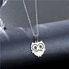 Owl Stainless Steel Pendant Necklaces PW-WG1B650-01-2