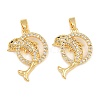Brass Micro Pave Cubic Zirconia Pendants CU-CBA415D-09G-03-1