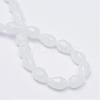 Teardrop Faceted Imitation Jade Glass Beads Strands GLAA-Q052-A05-3