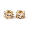 Brass Micro Pave Clear Cubic Zirconia Beads KK-E068-VC088-2