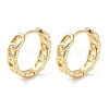 Brass Chain Charm Hoop Earrings for Women EJEW-F347-02G-02-1