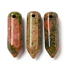 Natural Unakite Pointed Pendants G-C158-05J-1