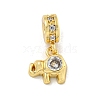 Brass Micro Pave Clear Cubic Zirconia Pendants KK-U007-02G-06-1