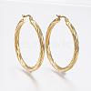 304 Stainless Steel Hoop Earrings EJEW-H322-17-2