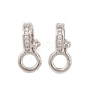 Brass Micro Pave Clear Cubic Zirconia Twister Clasps KK-H533-07P-1