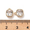 Brass Micro Pave Clear Cubic Zirconia Charms KK-B110-01G-05-3