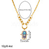 Hamsa Hand with Evil Eye Titanium Steel Enamel Pendant Necklaces & Charm Bracelets & Hoop Earrings Sets FS-WG4E92D-01-4