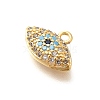 Brass Micro Pave Cubic Zirconia Charms KK-G519-09G-01-2