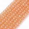 1 Strand Transparent Crackle Glass Round Beads Strands X-CCG-Q001-4mm-05-1