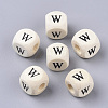 Printed Natural Wood Beads WOOD-T026-001W-1