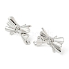 Bowknot Rack Plating Brass Stud Earrings EJEW-F331-31P-1